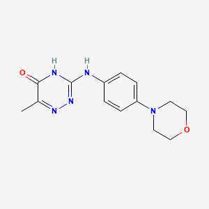 molecular formula C14H17N5O2 B3726815 6-methyl-3-{[4-(4-morpholinyl)phenyl]amino}-1,2,4-triazin-5(4H)-one 