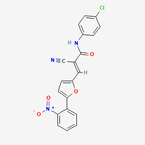 molecular formula C20H12ClN3O4 B3726824 N-(4-chlorophenyl)-2-cyano-3-[5-(2-nitrophenyl)-2-furyl]acrylamide 