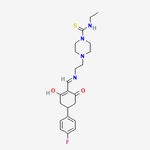 molecular formula C22H29FN4O2S B3726832 N-ethyl-4-[2-({[4-(4-fluorophenyl)-2,6-dioxocyclohexylidene]methyl}amino)ethyl]-1-piperazinecarbothioamide 