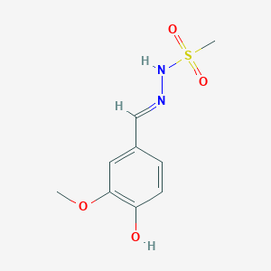 molecular formula C9H12N2O4S B3726842 N'-(4-hydroxy-3-methoxybenzylidene)methanesulfonohydrazide 