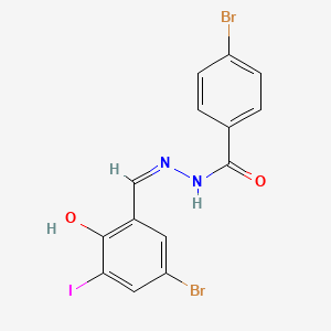 molecular formula C14H9Br2IN2O2 B3726865 4-bromo-N'-(5-bromo-2-hydroxy-3-iodobenzylidene)benzohydrazide 