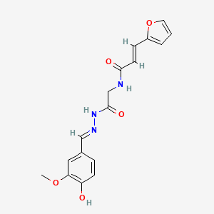 molecular formula C17H17N3O5 B3726877 3-(2-furyl)-N-{2-[2-(4-hydroxy-3-methoxybenzylidene)hydrazino]-2-oxoethyl}acrylamide 
