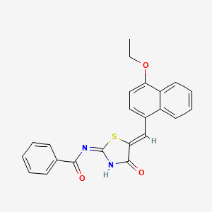 molecular formula C23H18N2O3S B3726898 N-{5-[(4-ethoxy-1-naphthyl)methylene]-4-oxo-1,3-thiazolidin-2-ylidene}benzamide 