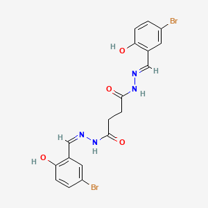 molecular formula C18H16Br2N4O4 B3726904 N'~1~,N'~4~-bis(5-bromo-2-hydroxybenzylidene)succinohydrazide 