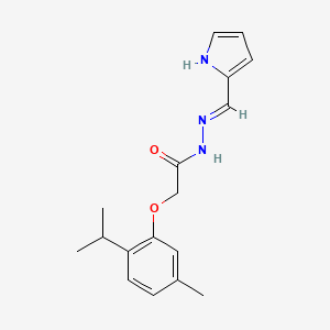 molecular formula C17H21N3O2 B3726926 2-(2-isopropyl-5-methylphenoxy)-N'-(1H-pyrrol-2-ylmethylene)acetohydrazide 
