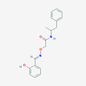 molecular formula C18H20N2O3 B3726954 2-{[(2-hydroxybenzylidene)amino]oxy}-N-(1-methyl-2-phenylethyl)acetamide 