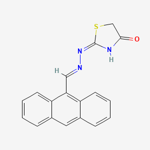 molecular formula C18H13N3OS B3726973 9-anthracenecarbaldehyde (4-oxo-1,3-thiazolidin-2-ylidene)hydrazone 