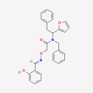 molecular formula C28H26N2O4 B3726995 N-benzyl-N-[1-(2-furyl)-2-phenylethyl]-2-{[(2-hydroxybenzylidene)amino]oxy}acetamide 