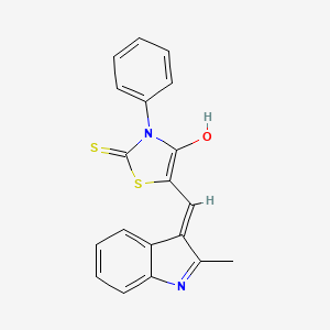 molecular formula C19H14N2OS2 B3727014 5-[(2-methyl-1H-indol-3-yl)methylene]-3-phenyl-2-thioxo-1,3-thiazolidin-4-one 