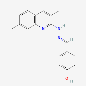 molecular formula C18H17N3O B3727037 4-hydroxybenzaldehyde (3,7-dimethyl-2-quinolinyl)hydrazone 