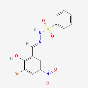 molecular formula C13H10BrN3O5S B3727065 N'-(3-bromo-2-hydroxy-5-nitrobenzylidene)benzenesulfonohydrazide 