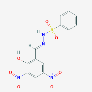 molecular formula C13H10N4O7S B3727069 N'-(2-hydroxy-3,5-dinitrobenzylidene)benzenesulfonohydrazide 