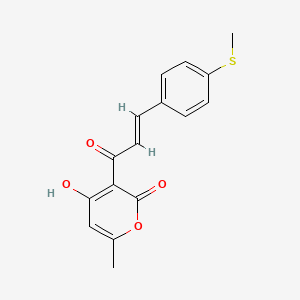 molecular formula C16H14O4S B3727092 4-hydroxy-6-methyl-3-{3-[4-(methylthio)phenyl]acryloyl}-2H-pyran-2-one 