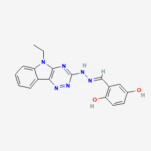 molecular formula C18H16N6O2 B3727093 2,5-dihydroxybenzaldehyde (5-ethyl-5H-[1,2,4]triazino[5,6-b]indol-3-yl)hydrazone 