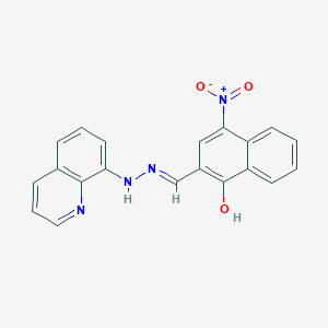 molecular formula C20H14N4O3 B3727101 1-hydroxy-4-nitro-2-naphthaldehyde 8-quinolinylhydrazone 
