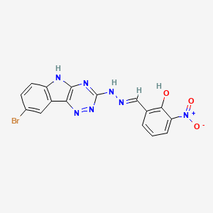molecular formula C16H10BrN7O3 B3727103 2-hydroxy-3-nitrobenzaldehyde (8-bromo-5H-[1,2,4]triazino[5,6-b]indol-3-yl)hydrazone 