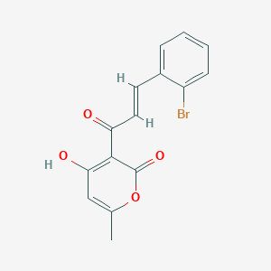 molecular formula C15H11BrO4 B3727126 3-[3-(2-bromophenyl)acryloyl]-4-hydroxy-6-methyl-2H-pyran-2-one 
