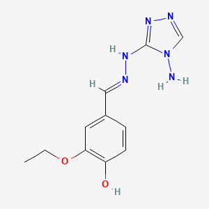 molecular formula C11H14N6O2 B3727137 3-ethoxy-4-hydroxybenzaldehyde (4-amino-4H-1,2,4-triazol-3-yl)hydrazone 