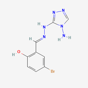 molecular formula C9H9BrN6O B3727138 5-bromo-2-hydroxybenzaldehyde (4-amino-4H-1,2,4-triazol-3-yl)hydrazone 
