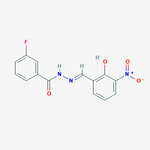 molecular formula C14H10FN3O4 B3727177 3-fluoro-N'-(2-hydroxy-3-nitrobenzylidene)benzohydrazide 