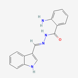 molecular formula C16H14N4O B3727188 2-amino-N'-(1H-indol-3-ylmethylene)benzohydrazide 