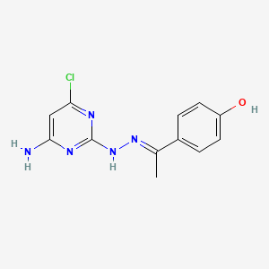 molecular formula C12H12ClN5O B3727198 1-(4-hydroxyphenyl)ethanone (4-amino-6-chloro-2-pyrimidinyl)hydrazone 