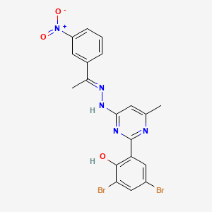 molecular formula C19H15Br2N5O3 B3727200 1-(3-nitrophenyl)ethanone [2-(3,5-dibromo-2-hydroxyphenyl)-6-methyl-4-pyrimidinyl]hydrazone 