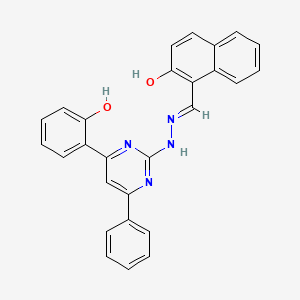 molecular formula C27H20N4O2 B3727210 2-hydroxy-1-naphthaldehyde [4-(2-hydroxyphenyl)-6-phenyl-2-pyrimidinyl]hydrazone 