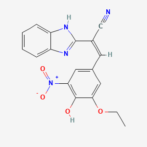 molecular formula C18H14N4O4 B3727222 2-(1H-benzimidazol-2-yl)-3-(3-ethoxy-4-hydroxy-5-nitrophenyl)acrylonitrile 