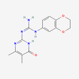 molecular formula C15H17N5O3 B3727225 N-(2,3-dihydro-1,4-benzodioxin-6-yl)-N'-(5,6-dimethyl-4-oxo-1,4-dihydro-2-pyrimidinyl)guanidine 
