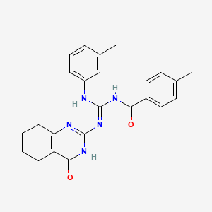 molecular formula C24H25N5O2 B3727239 4-methyl-N-{[(3-methylphenyl)amino][(4-oxo-1,4,5,6,7,8-hexahydro-2-quinazolinyl)amino]methylene}benzamide 