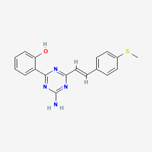 molecular formula C18H16N4OS B3727243 2-(4-amino-6-{2-[4-(methylthio)phenyl]vinyl}-1,3,5-triazin-2-yl)phenol 
