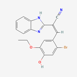 molecular formula C18H14BrN3O2 B3727250 2-(1H-benzimidazol-2-yl)-3-(2-bromo-5-ethoxy-4-hydroxyphenyl)acrylonitrile 