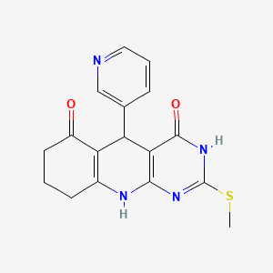 molecular formula C17H16N4O2S B3727254 2-(methylthio)-5-(3-pyridinyl)-5,8,9,10-tetrahydropyrimido[4,5-b]quinoline-4,6(3H,7H)-dione 