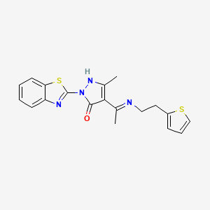 molecular formula C19H18N4OS2 B3727265 2-(1,3-benzothiazol-2-yl)-5-methyl-4-(1-{[2-(2-thienyl)ethyl]amino}ethylidene)-2,4-dihydro-3H-pyrazol-3-one 