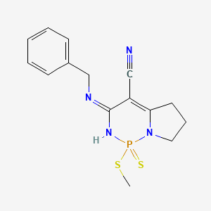 3-(benzylamino)-1-(methylthio)-1,5,6,7-tetrahydropyrrolo[1,2-c][1,3,2]diazaphosphinine-4-carbonitrile 1-sulfide
