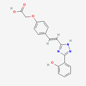 molecular formula C18H15N3O4 B3727275 (4-{2-[5-(2-hydroxyphenyl)-1H-1,2,4-triazol-3-yl]vinyl}phenoxy)acetic acid 