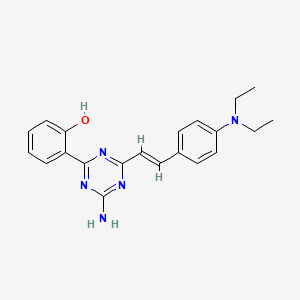molecular formula C21H23N5O B3727286 2-(4-amino-6-{2-[4-(diethylamino)phenyl]vinyl}-1,3,5-triazin-2-yl)phenol 