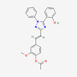 4-{2-[5-(2-hydroxyphenyl)-1-phenyl-1H-1,2,4-triazol-3-yl]vinyl}-2-methoxyphenyl acetate