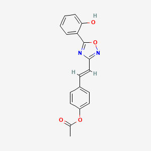 molecular formula C18H14N2O4 B3727301 4-{2-[5-(2-hydroxyphenyl)-1,2,4-oxadiazol-3-yl]vinyl}phenyl acetate 