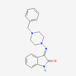molecular formula C19H20N4O B3727306 3-[(4-benzyl-1-piperazinyl)imino]-1,3-dihydro-2H-indol-2-one 