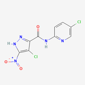 molecular formula C9H5Cl2N5O3 B3727314 4-chloro-N-(5-chloro-2-pyridinyl)-5-nitro-1H-pyrazole-3-carboxamide 