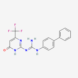 molecular formula C18H14F3N5O B3727320 N-4-biphenylyl-N'-[6-oxo-4-(trifluoromethyl)-1,6-dihydro-2-pyrimidinyl]guanidine 