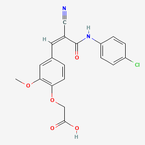 molecular formula C19H15ClN2O5 B3727331 (4-{3-[(4-chlorophenyl)amino]-2-cyano-3-oxo-1-propen-1-yl}-2-methoxyphenoxy)acetic acid 