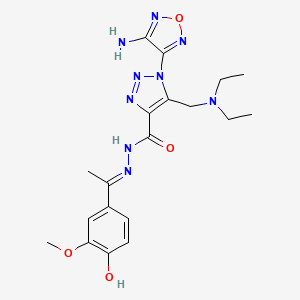 1-(4-amino-1,2,5-oxadiazol-3-yl)-5-[(diethylamino)methyl]-N'-[1-(4-hydroxy-3-methoxyphenyl)ethylidene]-1H-1,2,3-triazole-4-carbohydrazide