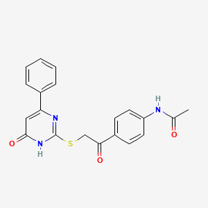 molecular formula C20H17N3O3S B3727382 N-(4-{2-[(4-hydroxy-6-phenyl-2-pyrimidinyl)thio]acetyl}phenyl)acetamide 