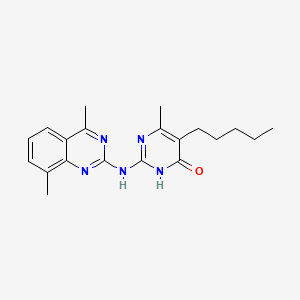 molecular formula C20H25N5O B3727393 2-[(4,8-dimethyl-2-quinazolinyl)amino]-6-methyl-5-pentyl-4(3H)-pyrimidinone 