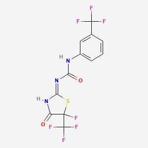 molecular formula C12H6F7N3O2S B3727413 N-[5-fluoro-4-oxo-5-(trifluoromethyl)-4,5-dihydro-1,3-thiazol-2-yl]-N'-[3-(trifluoromethyl)phenyl]urea 