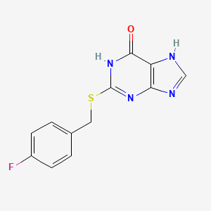 molecular formula C12H9FN4OS B3727424 2-[(4-fluorobenzyl)thio]-9H-purin-6-ol 