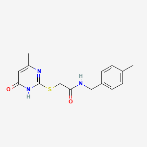 molecular formula C15H17N3O2S B3727431 2-[(4-hydroxy-6-methyl-2-pyrimidinyl)thio]-N-(4-methylbenzyl)acetamide 